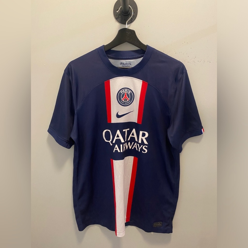 Nike Mens Soccer Jersey Navy Blue Paris Saint-Germain 2022-23 Home DriFit Large